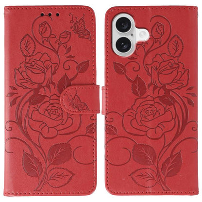 Rose Butterfly Embossed Leather Phone Case