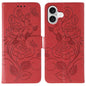 Rose Butterfly Embossed Leather Phone Case