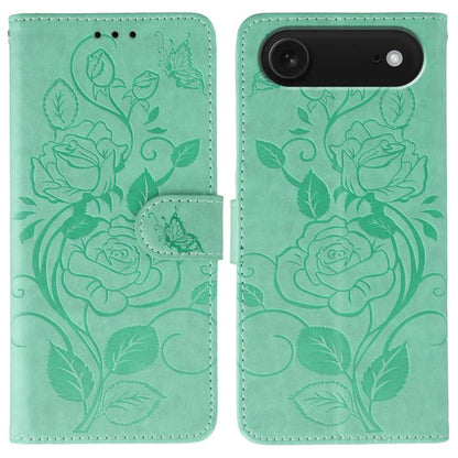 Rose Butterfly Embossed Leather Phone Case