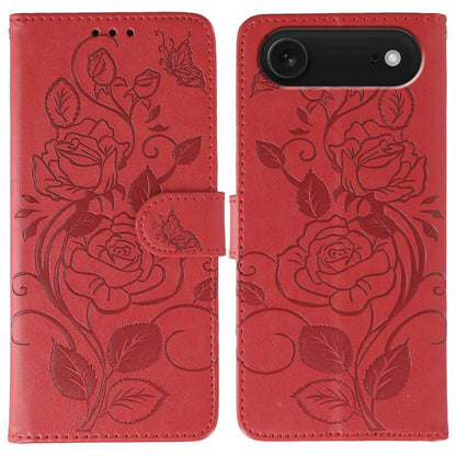 Rose Butterfly Embossed Leather Phone Case