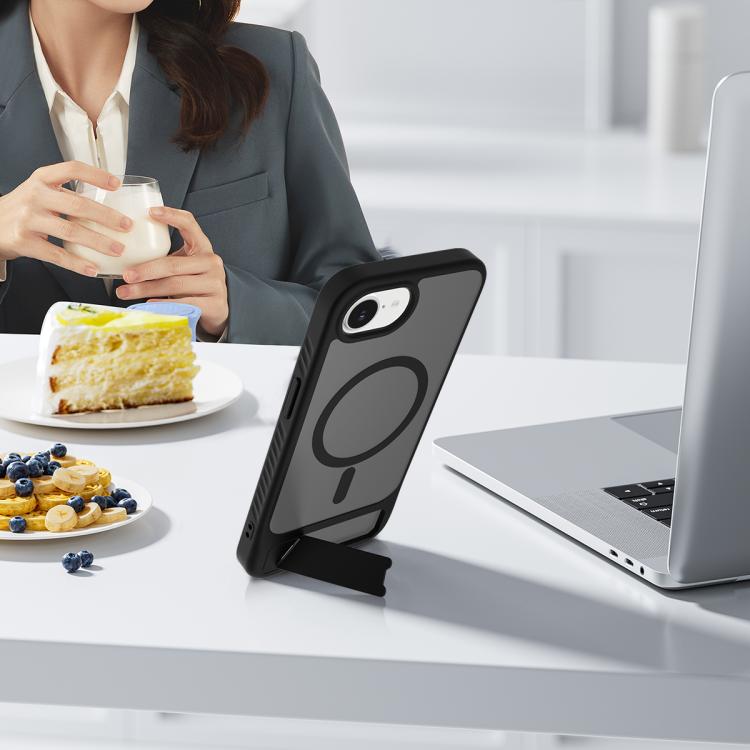 Frosted Holder PC Hybrid TPU MagSafe Phone Case, For iPhone 16e, For iPhone 16 Pro Max, For iPhone 16 Pro, For iPhone 16 Plus