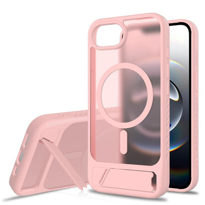 Frosted Holder PC Hybrid TPU MagSafe Phone Case, For iPhone 16e, For iPhone 16 Pro Max, For iPhone 16 Pro, For iPhone 16 Plus