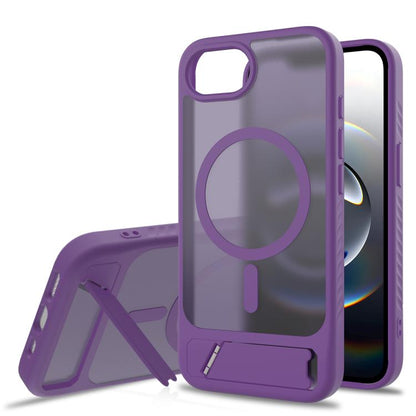 Frosted Holder PC Hybrid TPU MagSafe Phone Case, For iPhone 16e, For iPhone 16 Pro Max, For iPhone 16 Pro, For iPhone 16 Plus