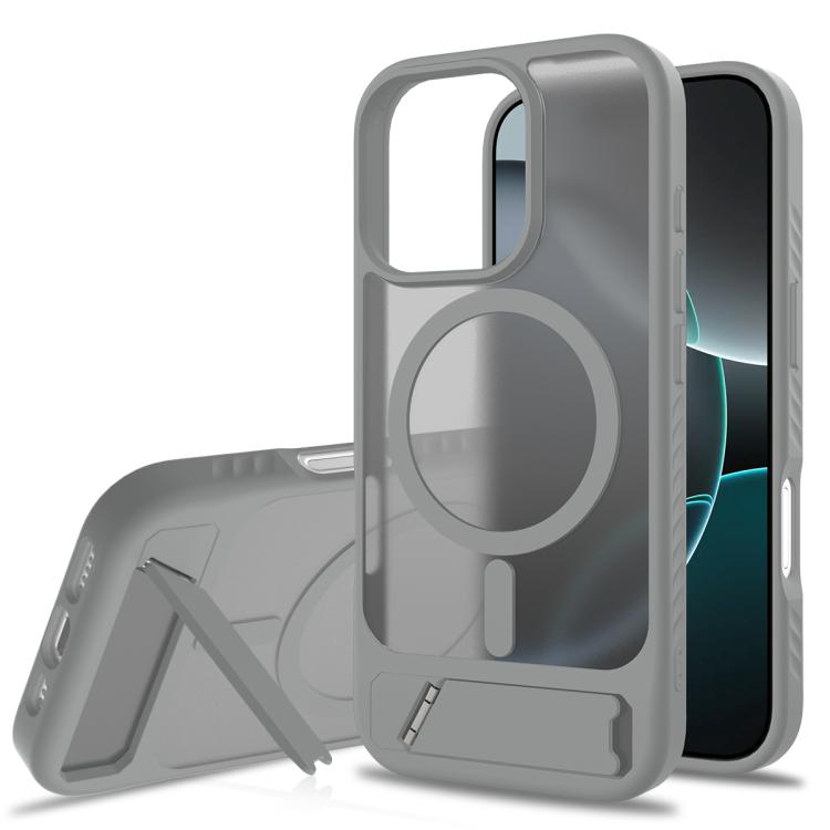 Frosted Holder PC Hybrid TPU MagSafe Phone Case, For iPhone 16e, For iPhone 16 Pro Max, For iPhone 16 Pro, For iPhone 16 Plus