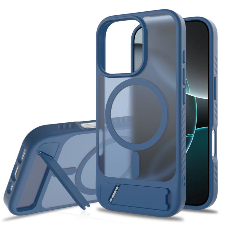 Frosted Holder PC Hybrid TPU MagSafe Phone Case, For iPhone 16e, For iPhone 16 Pro Max, For iPhone 16 Pro, For iPhone 16 Plus