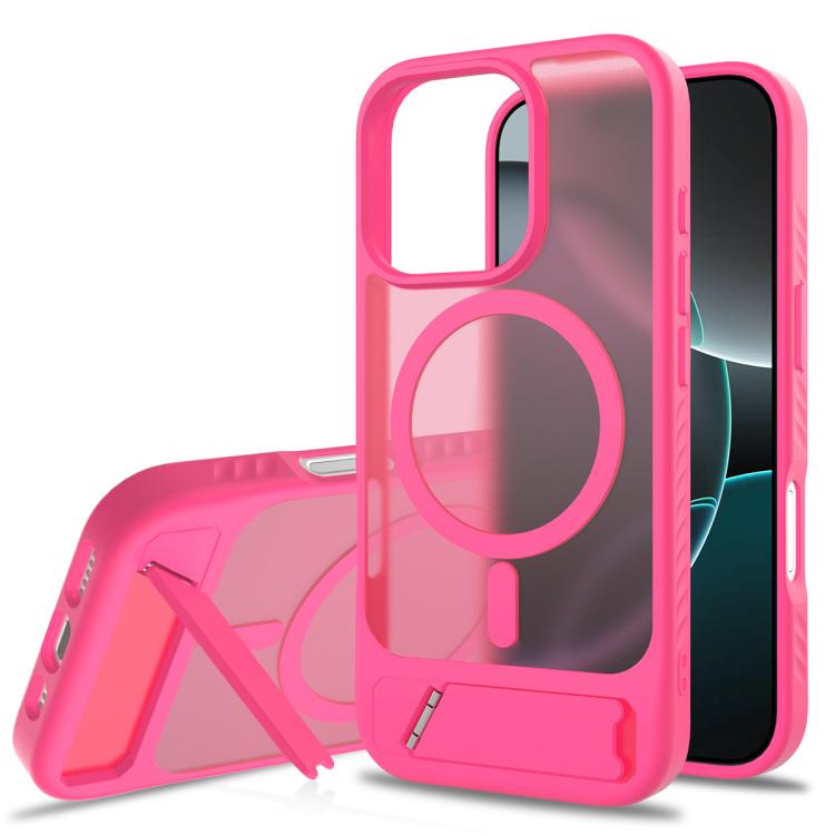 Frosted Holder PC Hybrid TPU MagSafe Phone Case, For iPhone 16e, For iPhone 16 Pro Max, For iPhone 16 Pro, For iPhone 16 Plus