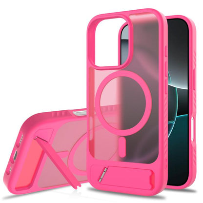 Frosted Holder PC Hybrid TPU MagSafe Phone Case, For iPhone 16e, For iPhone 16 Pro Max, For iPhone 16 Pro, For iPhone 16 Plus