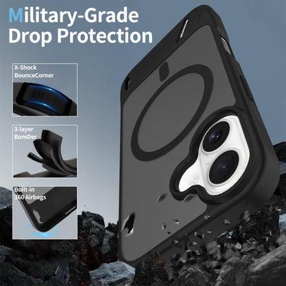 Frosted Holder PC Hybrid TPU MagSafe Phone Case, For iPhone 16, For iPhone 15 Pro Max, For iPhone 15 Pro, For iPhone 15 Plus