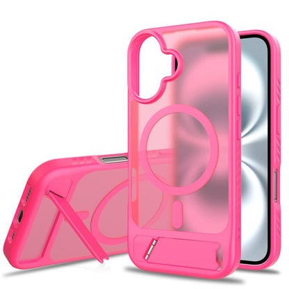 Frosted Holder PC Hybrid TPU MagSafe Phone Case, For iPhone 16, For iPhone 15 Pro Max, For iPhone 15 Pro, For iPhone 15 Plus
