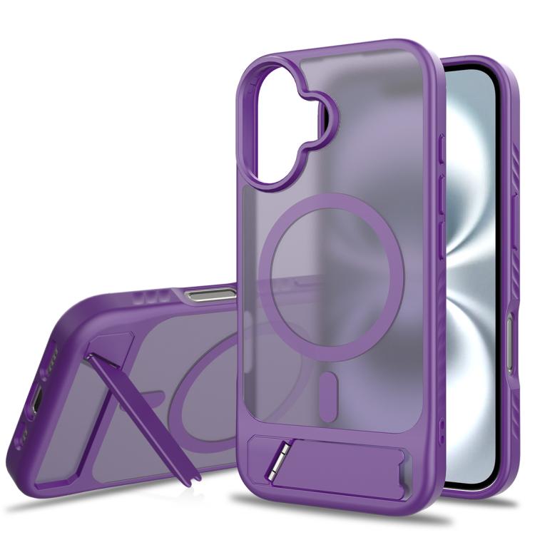 Frosted Holder PC Hybrid TPU MagSafe Phone Case, For iPhone 16, For iPhone 15 Pro Max, For iPhone 15 Pro, For iPhone 15 Plus