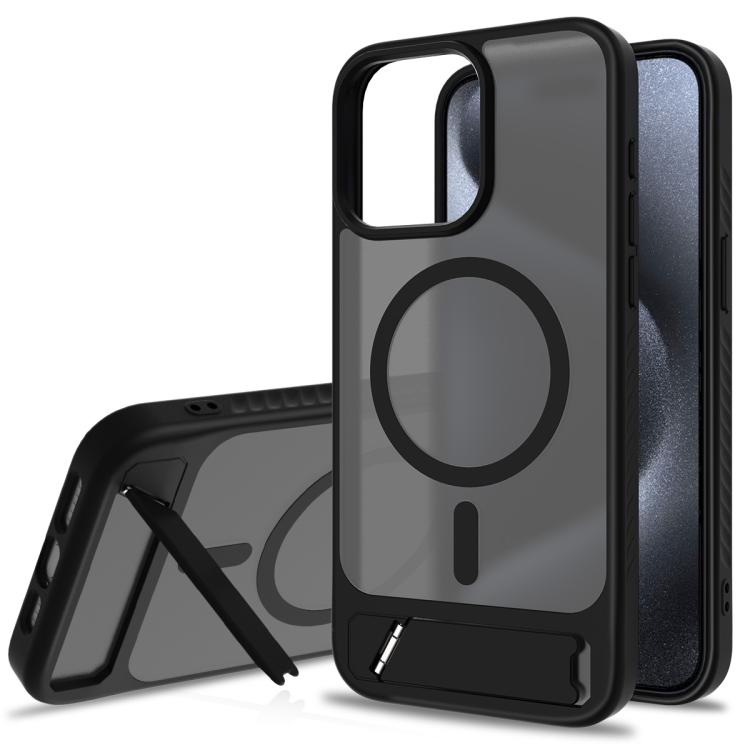 Frosted Holder PC Hybrid TPU MagSafe Phone Case, For iPhone 16, For iPhone 15 Pro Max, For iPhone 15 Pro, For iPhone 15 Plus