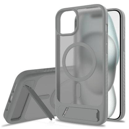 Frosted Holder PC Hybrid TPU MagSafe Phone Case, For iPhone 16, For iPhone 15 Pro Max, For iPhone 15 Pro, For iPhone 15 Plus