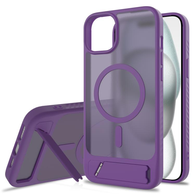 Frosted Holder PC Hybrid TPU MagSafe Phone Case, For iPhone 16, For iPhone 15 Pro Max, For iPhone 15 Pro, For iPhone 15 Plus