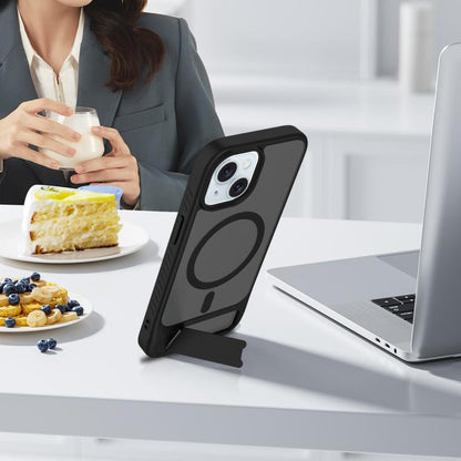 Frosted Holder PC Hybrid TPU MagSafe Phone Case, For iPhone 15, For iPhone 14 Plus, For iPhone 14, For iPhone 14 Pro