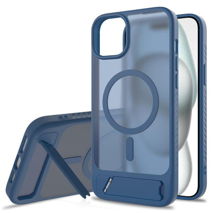 Frosted Holder PC Hybrid TPU MagSafe Phone Case, For iPhone 15, For iPhone 14 Plus, For iPhone 14, For iPhone 14 Pro