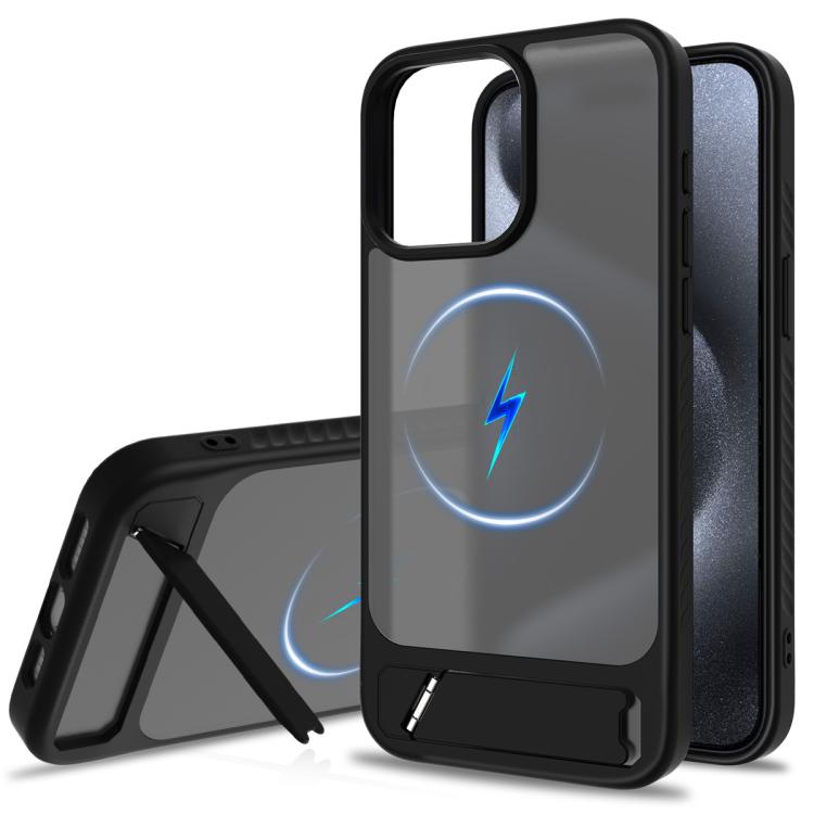 Frosted Holder PC Hybrid TPU MagSafe Phone Case, For iPhone 15, For iPhone 14 Plus, For iPhone 14, For iPhone 14 Pro