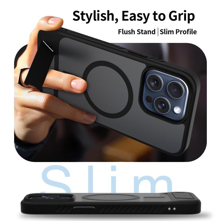 Frosted Holder PC Hybrid TPU MagSafe Phone Case, For iPhone 14 Pro Max, For iPhone 13 Pro Max, For iPhone 13 Pro, For iPhone 13