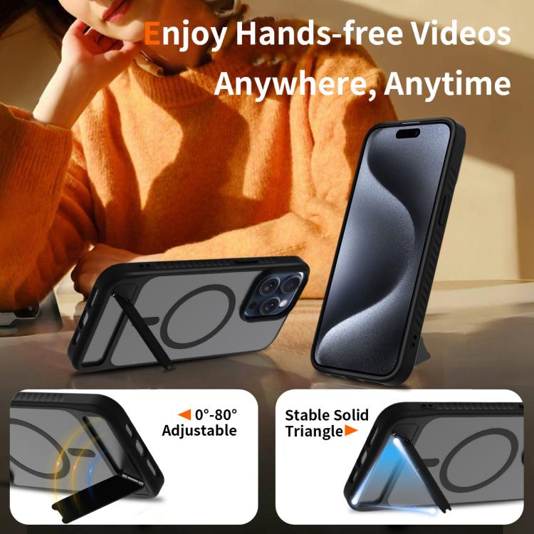 Frosted Holder PC Hybrid TPU MagSafe Phone Case, For iPhone 14 Pro Max, For iPhone 13 Pro Max, For iPhone 13 Pro, For iPhone 13