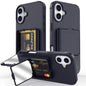 Skin Feel TPU Hidden Mirror Card Bag Phone Case with Stand, For iPhone 16