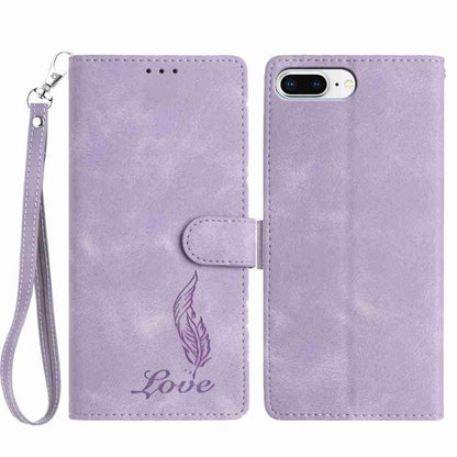 Skin Feel Embossed Feather Leather Phone Case, For iPhone XR, For iPhone XS Max, For iPhone 8 Plus / 7 Plus