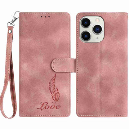 Skin Feel Embossed Feather Leather Phone Case, For iPhone 12 / 12 Pro, For iPhone 12 Pro Max, For iPhone 11 Pro Max