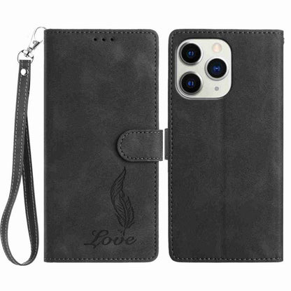 Skin Feel Embossed Feather Leather Phone Case, For iPhone 12 / 12 Pro, For iPhone 12 Pro Max, For iPhone 11 Pro Max