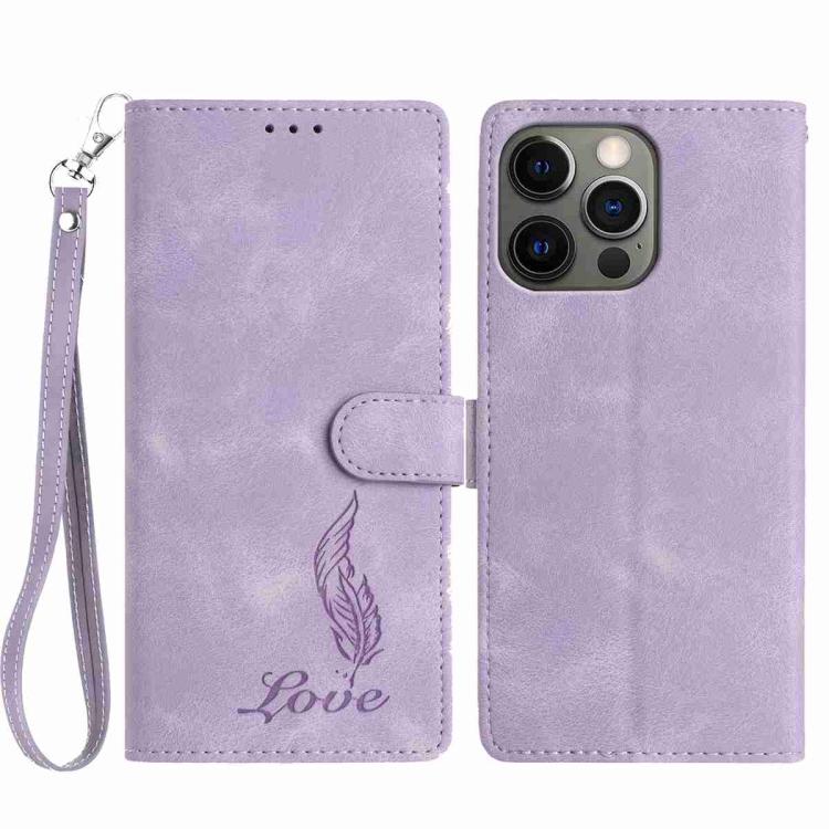 Skin Feel Embossed Feather Leather Phone Case, For iPhone 12 / 12 Pro, For iPhone 12 Pro Max, For iPhone 11 Pro Max