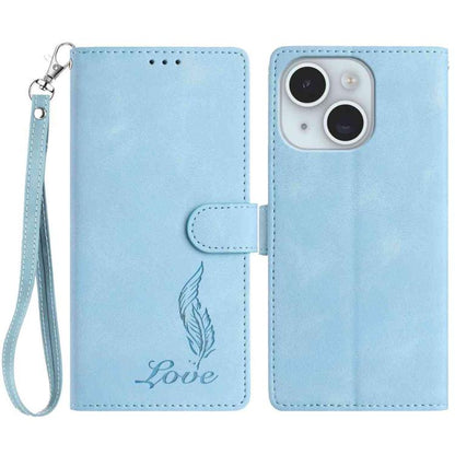 Skin Feel Embossed Feather Leather Phone Case, For iPhone 13 Pro Max, For iPhone 13 Pro, For iPhone 13