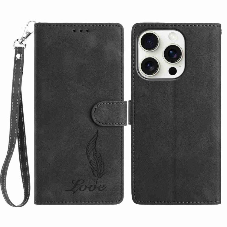 Skin Feel Embossed Feather Leather Phone Case, For iPhone 13 Pro Max, For iPhone 13 Pro, For iPhone 13