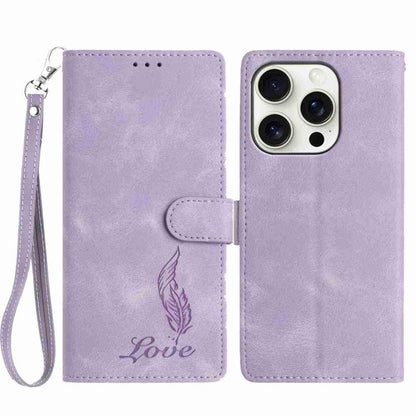 Skin Feel Embossed Feather Leather Phone Case, For iPhone 14 Pro, For iPhone 14 Pro Max, For iPhone SE 2022 / SE 2020 / 8 / 7