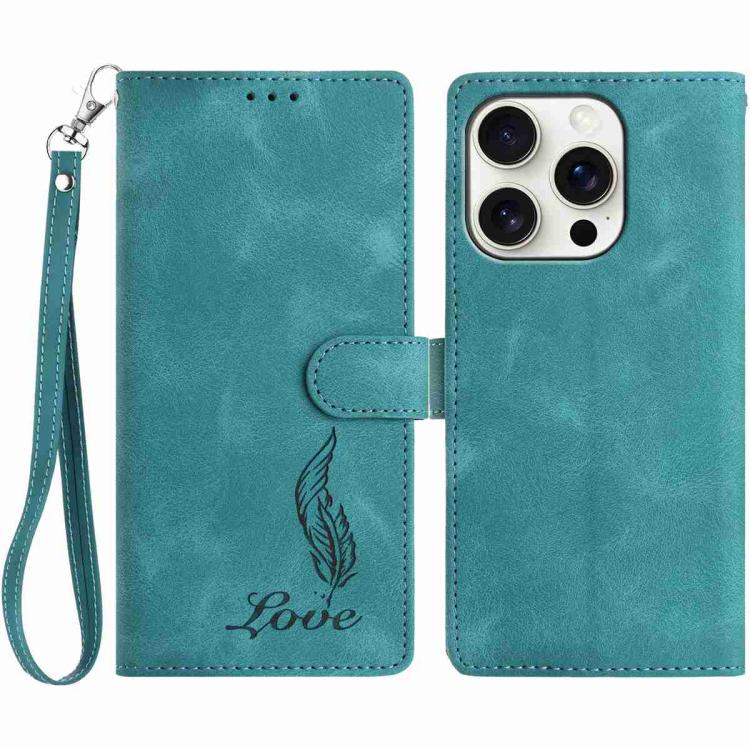 Skin Feel Embossed Feather Leather Phone Case, For iPhone 14 Pro, For iPhone 14 Pro Max, For iPhone SE 2022 / SE 2020 / 8 / 7