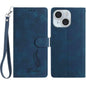 Skin Feel Embossed Feather Leather Phone Case, For iPhone 15, For iPhone 14 Plus, For iPhone 14