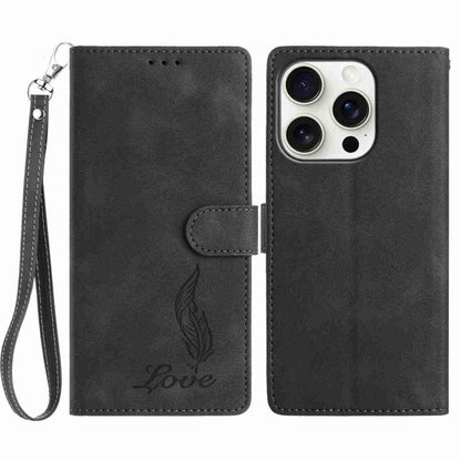 Skin Feel Embossed Feather Leather Phone Case, For iPhone 15 Pro Max, For iPhone 15 Pro, For iPhone 15 Plus