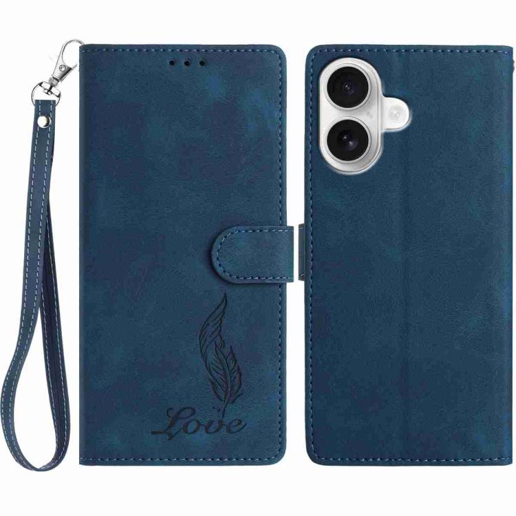 Skin Feel Embossed Feather Leather Phone Case