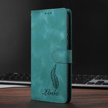Skin Feel Embossed Feather Leather Phone Case