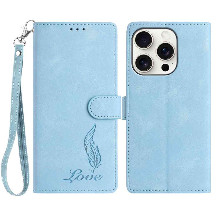 Skin Feel Embossed Feather Leather Phone Case