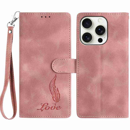 Skin Feel Embossed Feather Leather Phone Case