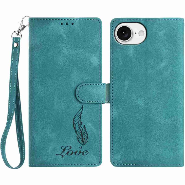 Skin Feel Embossed Feather Leather Phone Case