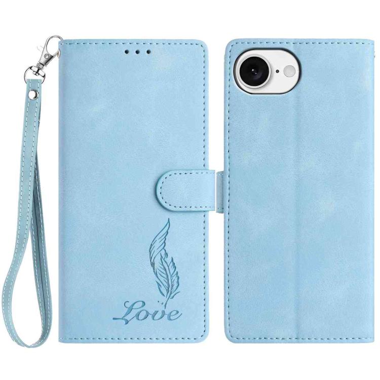 Skin Feel Embossed Feather Leather Phone Case