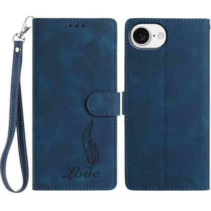Skin Feel Embossed Feather Leather Phone Case