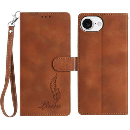 Skin Feel Embossed Feather Leather Phone Case