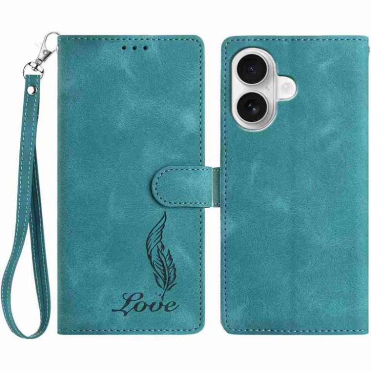 Skin Feel Embossed Feather Leather Phone Case