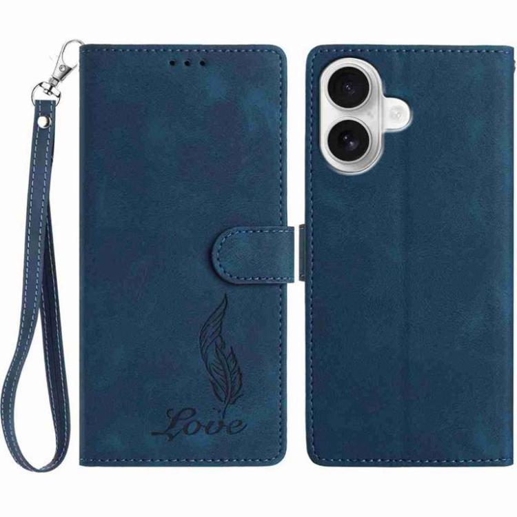 Skin Feel Embossed Feather Leather Phone Case