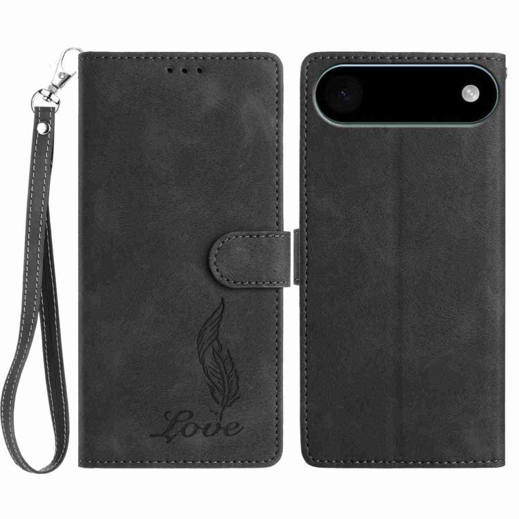 Skin Feel Embossed Feather Leather Phone Case