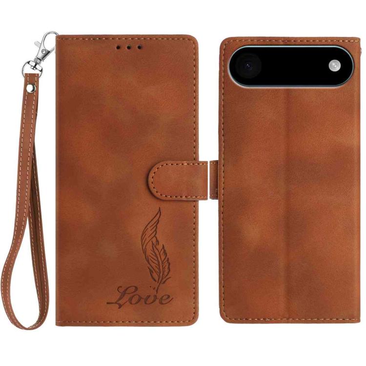Skin Feel Embossed Feather Leather Phone Case