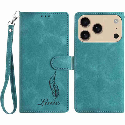 Skin Feel Embossed Feather Leather Phone Case