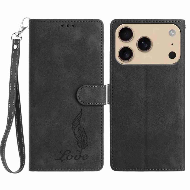 Skin Feel Embossed Feather Leather Phone Case, For iPhone 17e / 16e, For iPhone 17 Pro Max, For iPhone 17 Pro
