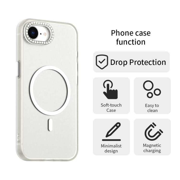 Candy Diamond Magsafe Frosted PC Hybrid TPU Phone Case, For iPhone 16e, For iPhone 16 Pro, For iPhone 15 Pro Max, For iPhone 15 Pro