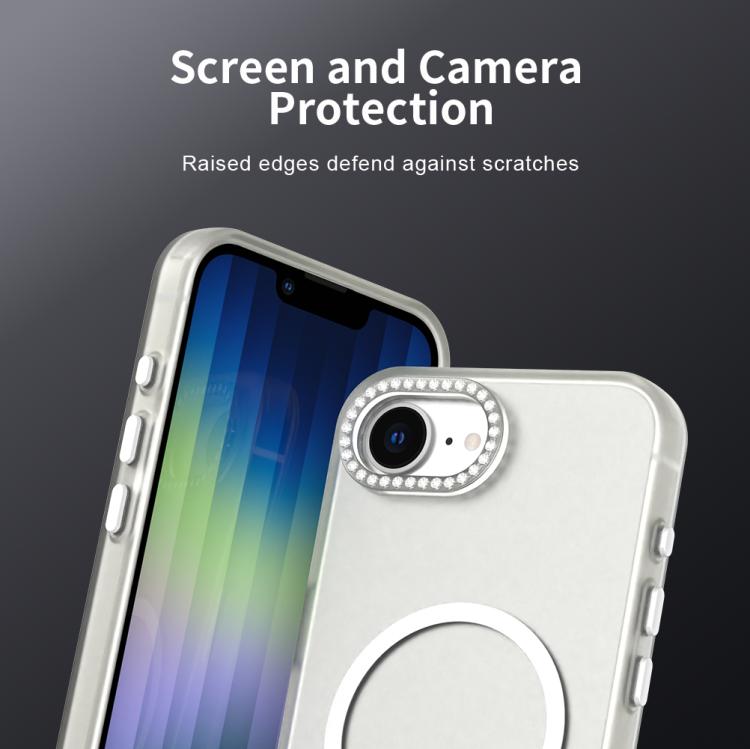 Candy Diamond Magsafe Frosted PC Hybrid TPU Phone Case, For iPhone 16e, For iPhone 16 Pro, For iPhone 15 Pro Max, For iPhone 15 Pro