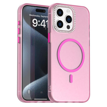 Candy Diamond Magsafe Frosted PC Hybrid TPU Phone Case, For iPhone 16e, For iPhone 16 Pro, For iPhone 15 Pro Max, For iPhone 15 Pro